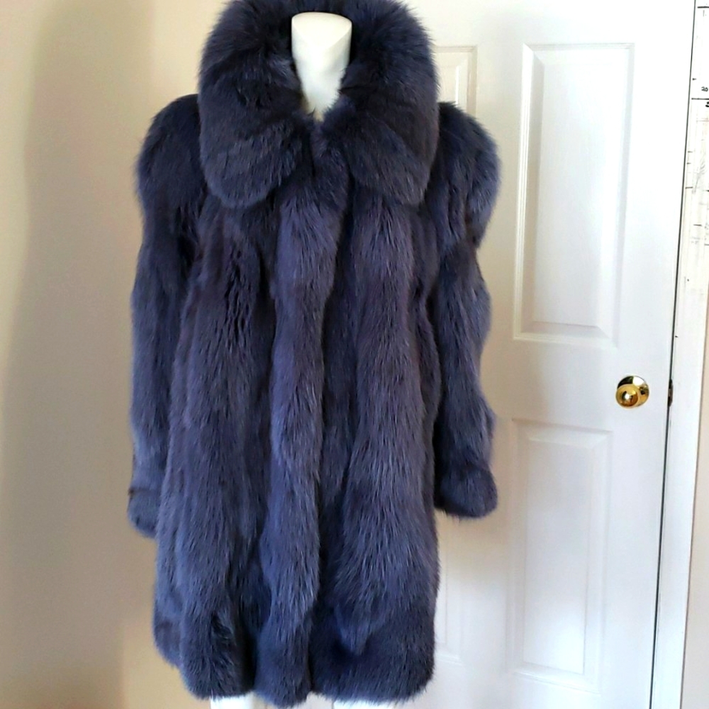 Fur Polar fox (tinted lavender)  winter jacket. New